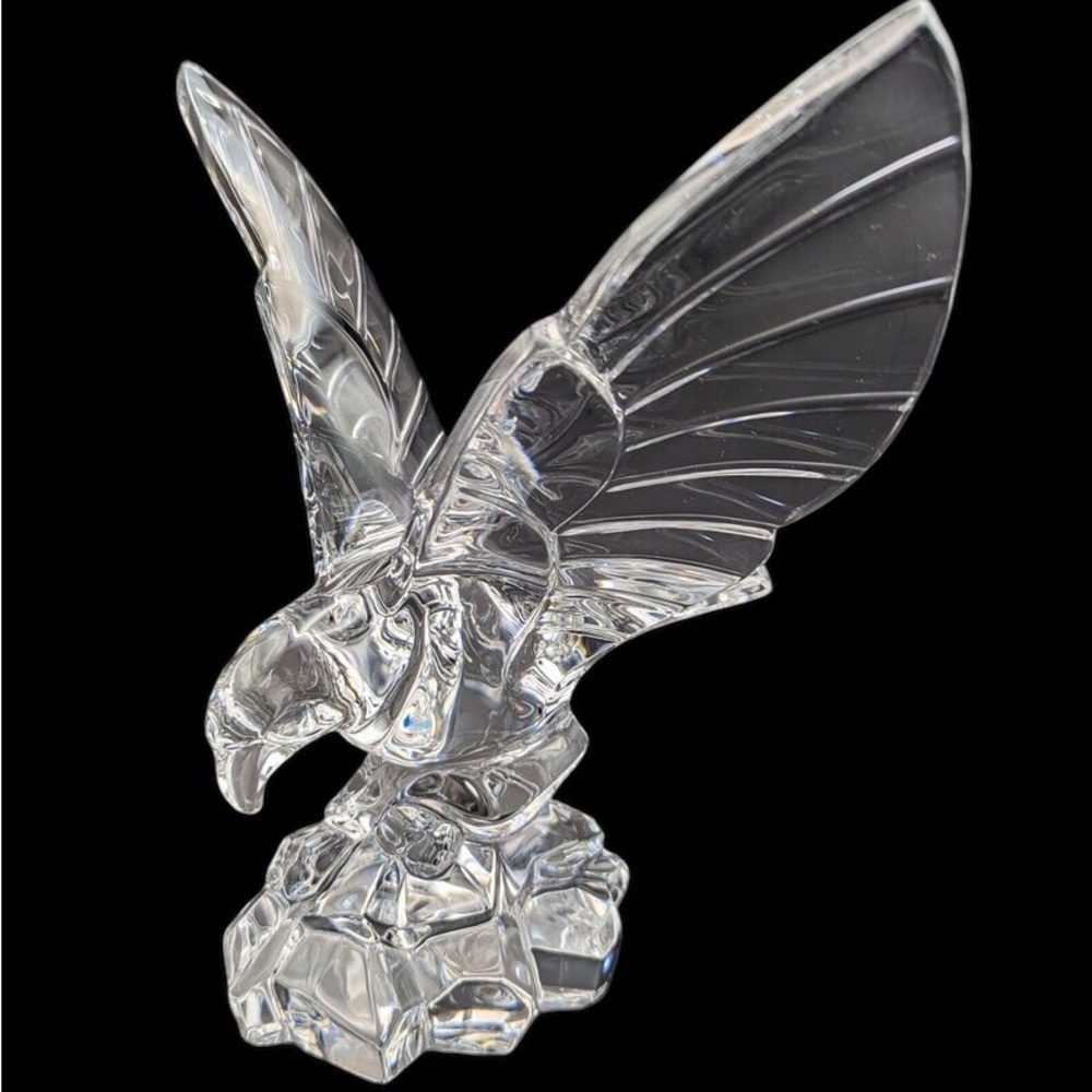 Vintage Val St.Lambert De Sorss Signed.Solid Lead Crystal Glass American Eagle.